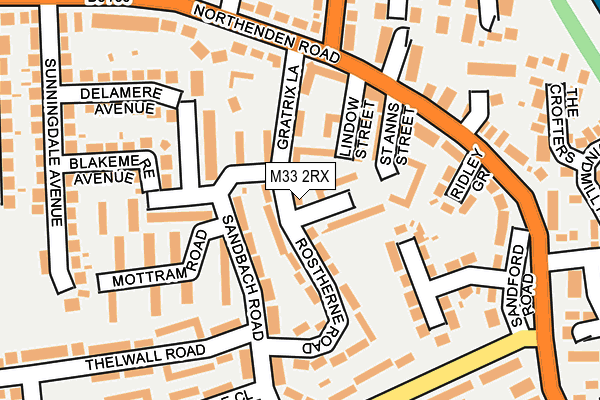 M33 2RX map - OS OpenMap – Local (Ordnance Survey)