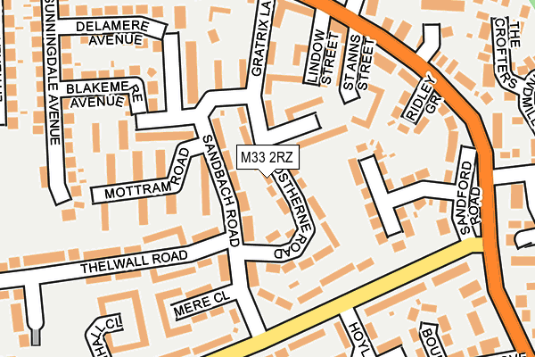 M33 2RZ map - OS OpenMap – Local (Ordnance Survey)