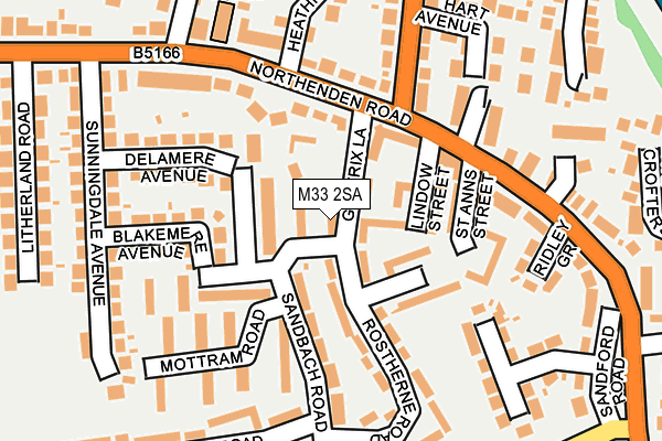 M33 2SA map - OS OpenMap – Local (Ordnance Survey)