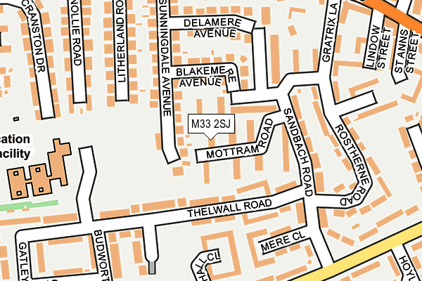 M33 2SJ map - OS OpenMap – Local (Ordnance Survey)