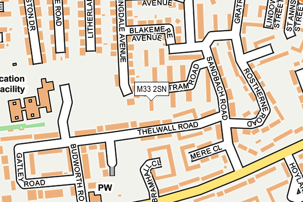 M33 2SN map - OS OpenMap – Local (Ordnance Survey)