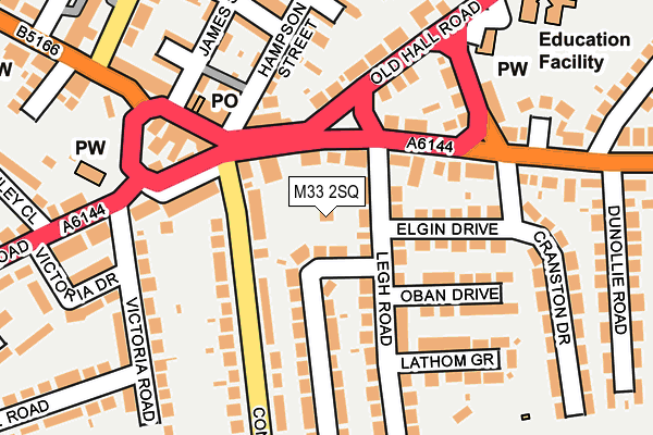 M33 2SQ map - OS OpenMap – Local (Ordnance Survey)