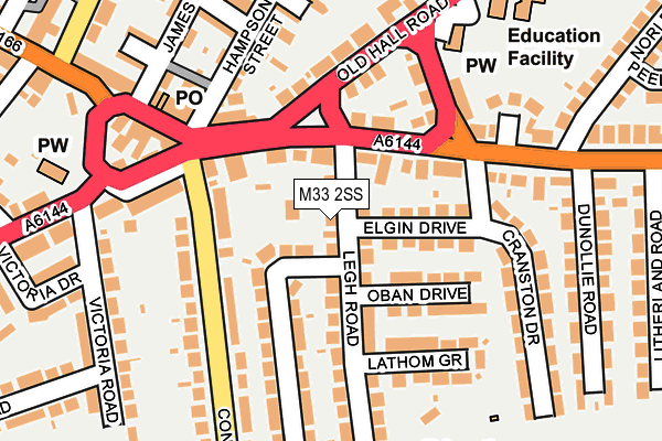 M33 2SS map - OS OpenMap – Local (Ordnance Survey)