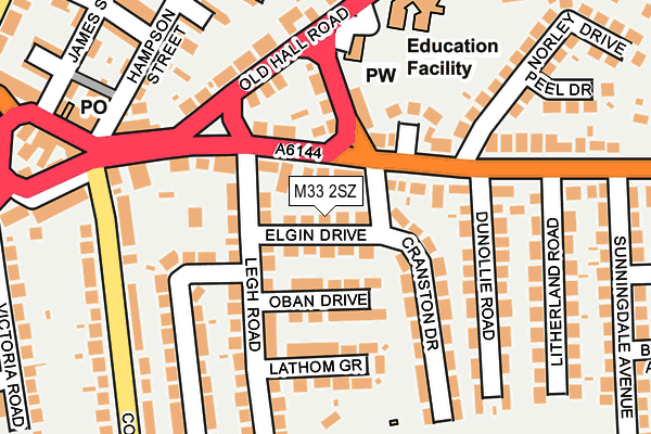 M33 2SZ map - OS OpenMap – Local (Ordnance Survey)