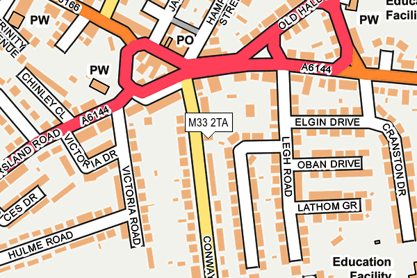 M33 2TA map - OS OpenMap – Local (Ordnance Survey)