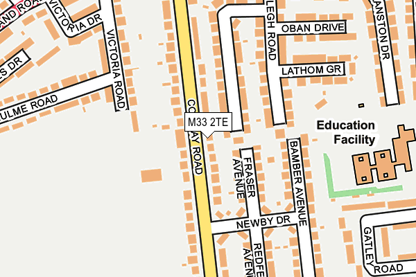 M33 2TE map - OS OpenMap – Local (Ordnance Survey)