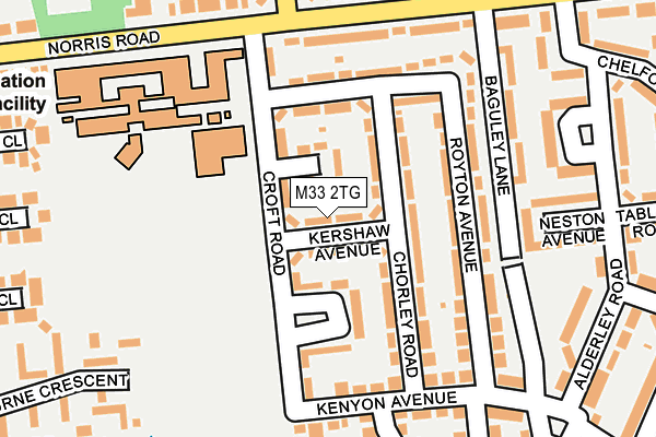 M33 2TG map - OS OpenMap – Local (Ordnance Survey)