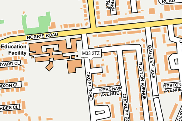 M33 2TZ map - OS OpenMap – Local (Ordnance Survey)