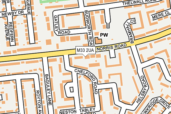 M33 2UA map - OS OpenMap – Local (Ordnance Survey)