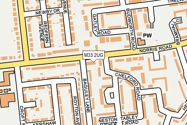 M33 2UG map - OS OpenMap – Local (Ordnance Survey)