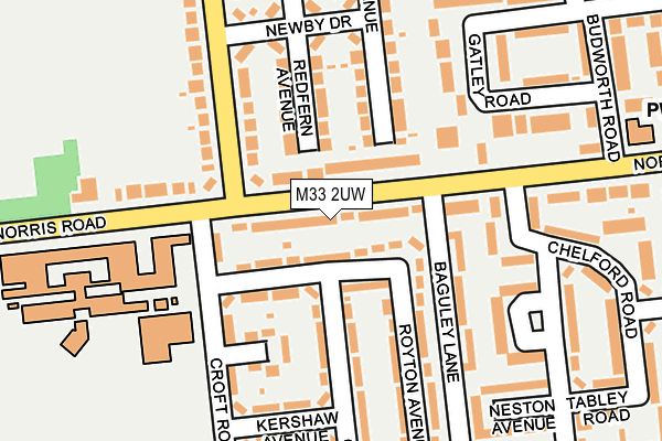 M33 2UW map - OS OpenMap – Local (Ordnance Survey)