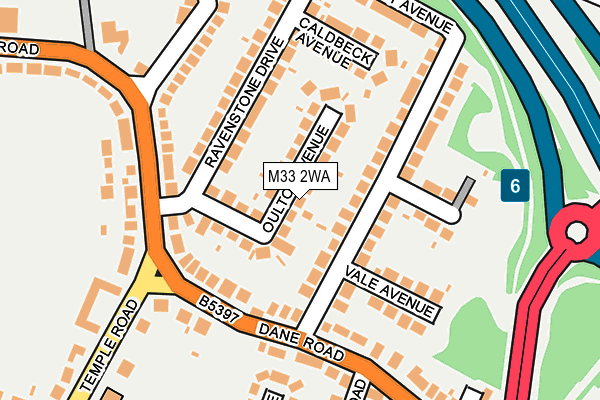 M33 2WA map - OS OpenMap – Local (Ordnance Survey)