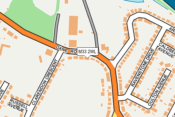 M33 2WL map - OS OpenMap – Local (Ordnance Survey)