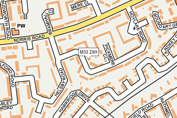 M33 2XH map - OS OpenMap – Local (Ordnance Survey)