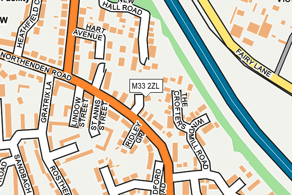 M33 2ZL map - OS OpenMap – Local (Ordnance Survey)