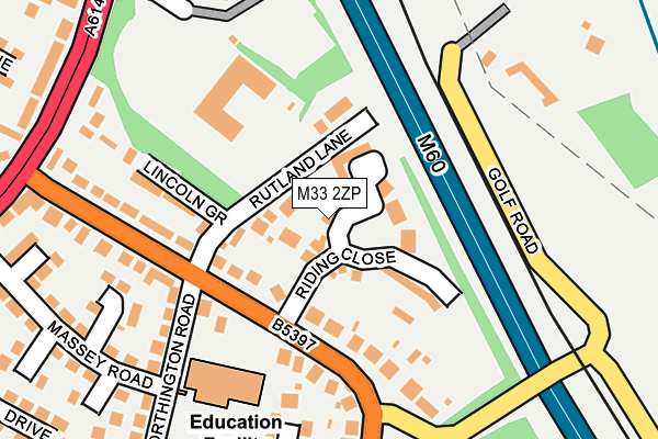 M33 2ZP map - OS OpenMap – Local (Ordnance Survey)