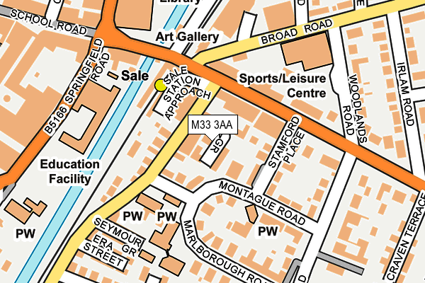 M33 3AA map - OS OpenMap – Local (Ordnance Survey)