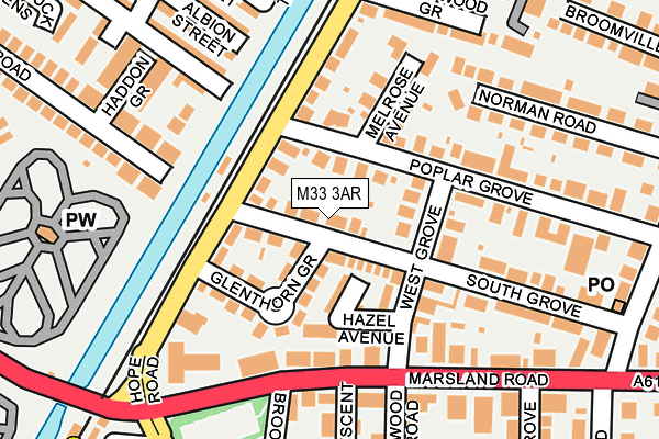 M33 3AR map - OS OpenMap – Local (Ordnance Survey)