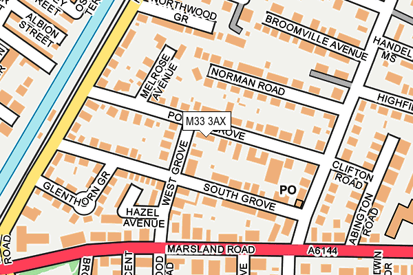 M33 3AX map - OS OpenMap – Local (Ordnance Survey)