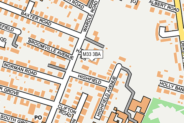 M33 3BA map - OS OpenMap – Local (Ordnance Survey)