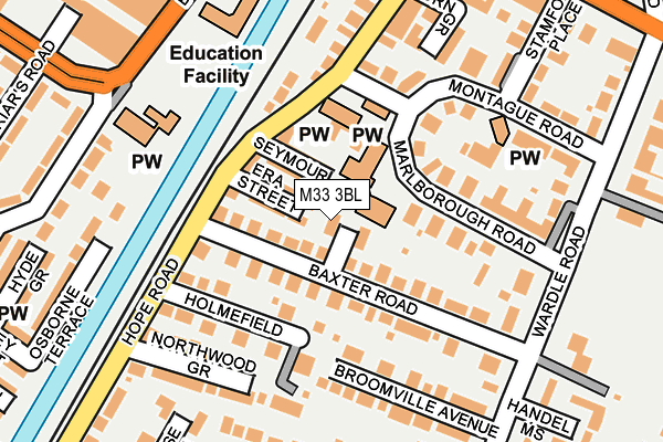 M33 3BL map - OS OpenMap – Local (Ordnance Survey)