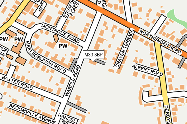 M33 3BP map - OS OpenMap – Local (Ordnance Survey)