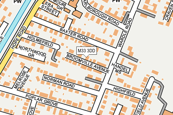 M33 3DD map - OS OpenMap – Local (Ordnance Survey)