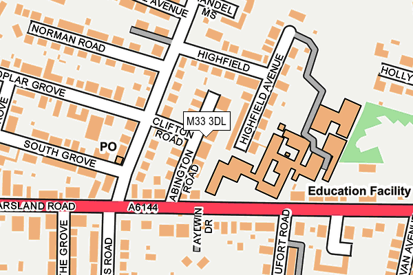 M33 3DL map - OS OpenMap – Local (Ordnance Survey)