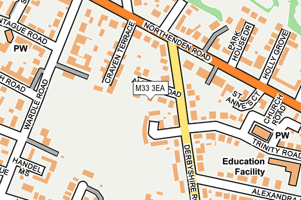 M33 3EA map - OS OpenMap – Local (Ordnance Survey)