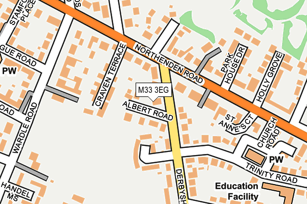 M33 3EG map - OS OpenMap – Local (Ordnance Survey)