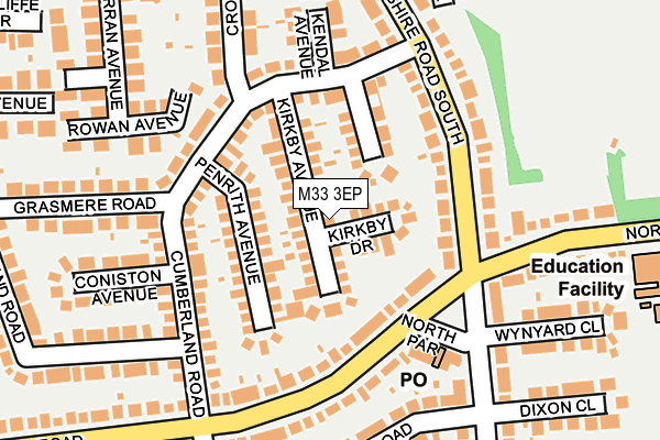 M33 3EP map - OS OpenMap – Local (Ordnance Survey)
