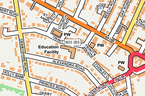 M33 3ES map - OS OpenMap – Local (Ordnance Survey)