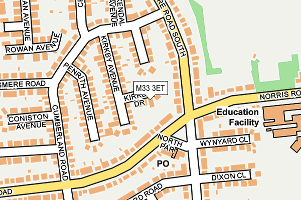 M33 3ET map - OS OpenMap – Local (Ordnance Survey)