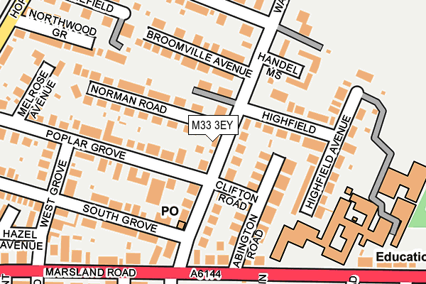 M33 3EY map - OS OpenMap – Local (Ordnance Survey)