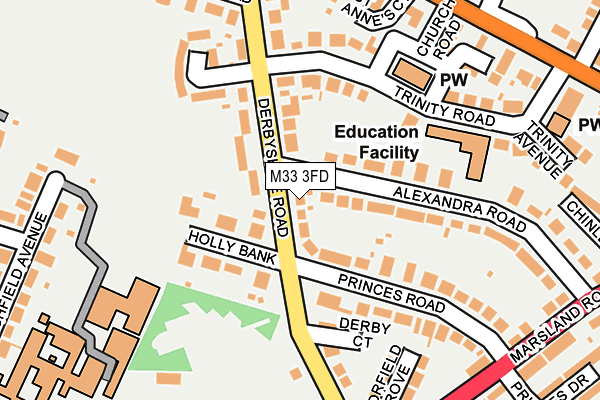M33 3FD map - OS OpenMap – Local (Ordnance Survey)