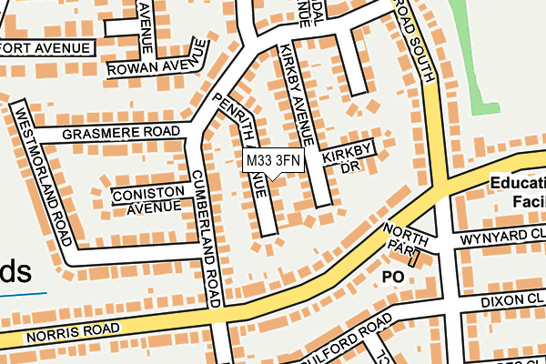 M33 3FN map - OS OpenMap – Local (Ordnance Survey)