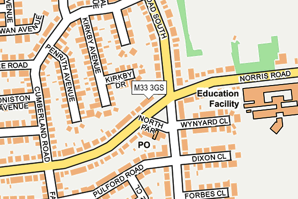 M33 3GS map - OS OpenMap – Local (Ordnance Survey)