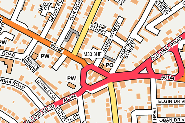 M33 3HF map - OS OpenMap – Local (Ordnance Survey)