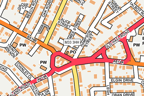 M33 3HH map - OS OpenMap – Local (Ordnance Survey)