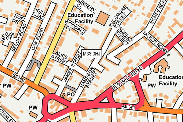 M33 3HJ map - OS OpenMap – Local (Ordnance Survey)