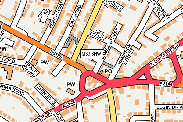 M33 3HW map - OS OpenMap – Local (Ordnance Survey)
