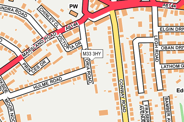 M33 3HY map - OS OpenMap – Local (Ordnance Survey)