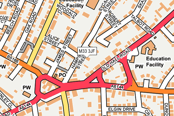 M33 3JF map - OS OpenMap – Local (Ordnance Survey)