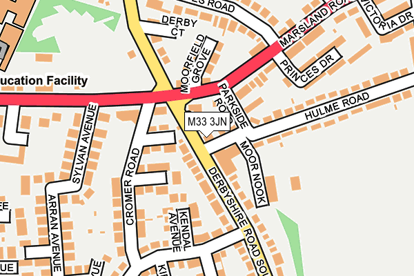 M33 3JN map - OS OpenMap – Local (Ordnance Survey)