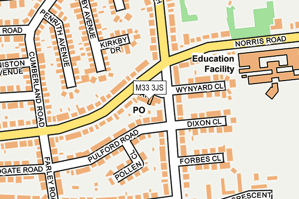 M33 3JS map - OS OpenMap – Local (Ordnance Survey)