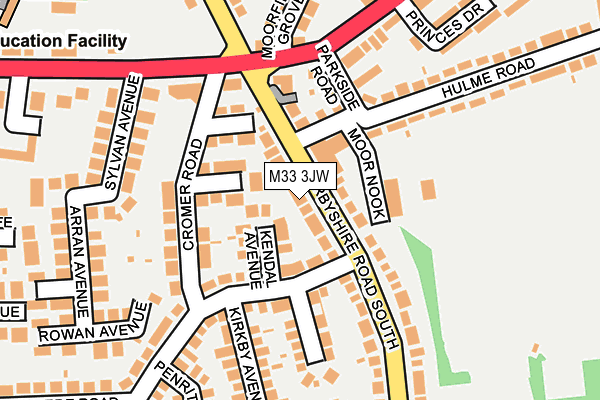 M33 3JW map - OS OpenMap – Local (Ordnance Survey)