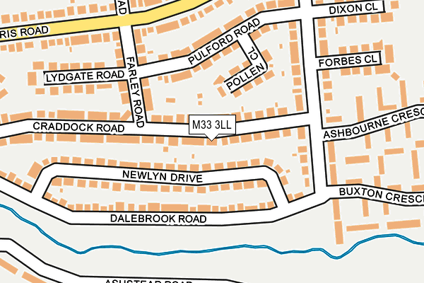 M33 3LL map - OS OpenMap – Local (Ordnance Survey)