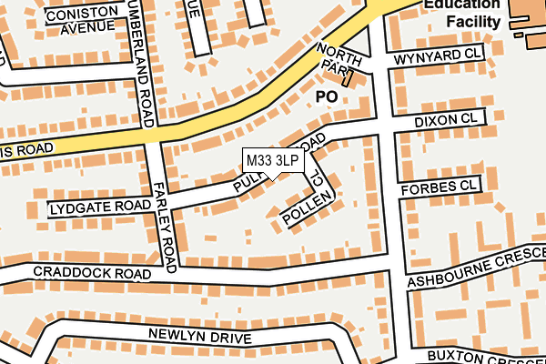 M33 3LP map - OS OpenMap – Local (Ordnance Survey)