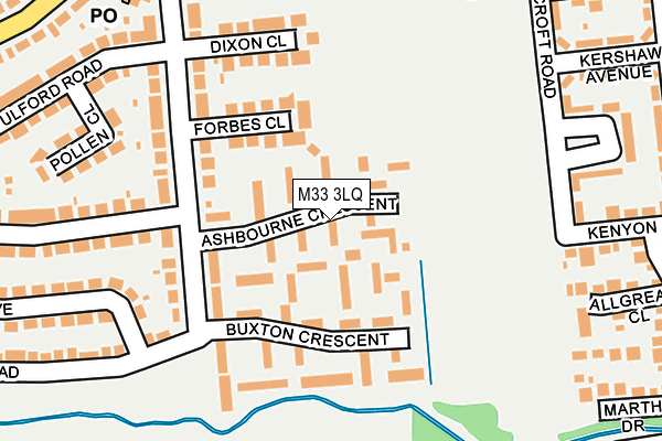 M33 3LQ map - OS OpenMap – Local (Ordnance Survey)