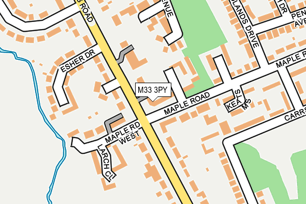M33 3PY map - OS OpenMap – Local (Ordnance Survey)